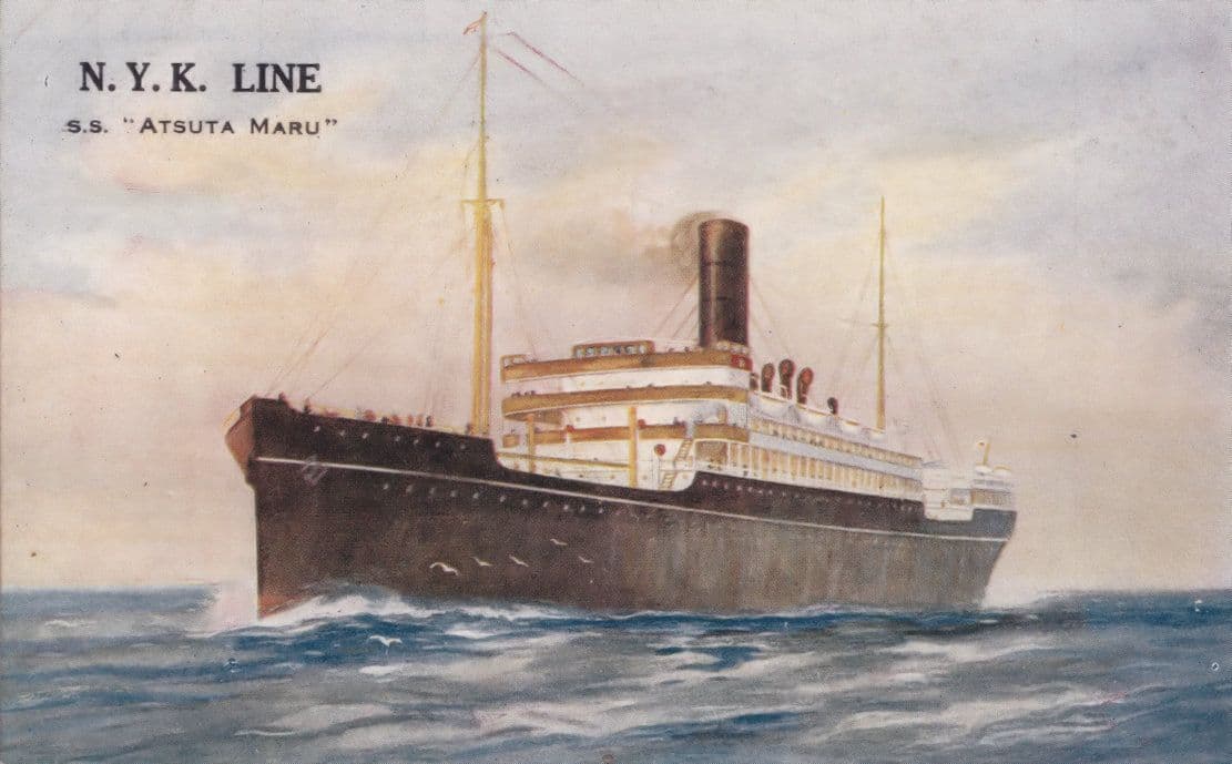 Atsuta Maru NYK Line Japanese Ship Old Postcard