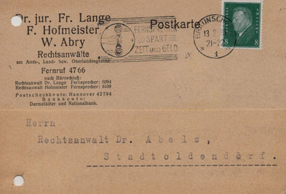 Attorney Court Of Eschershausen German Antique Postcard