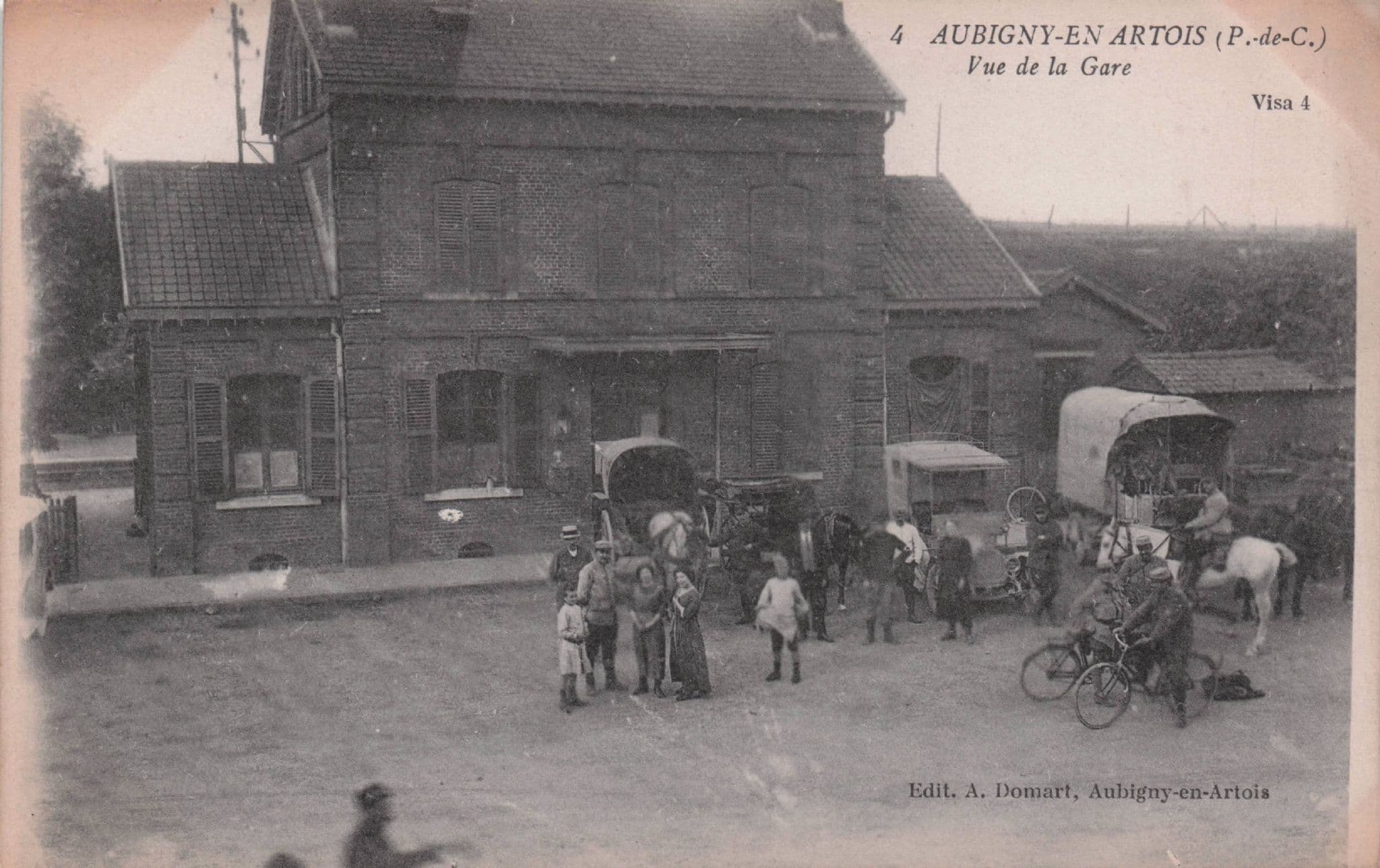Aubingny Vue De La Gare French Station Bicycles Old Postcard