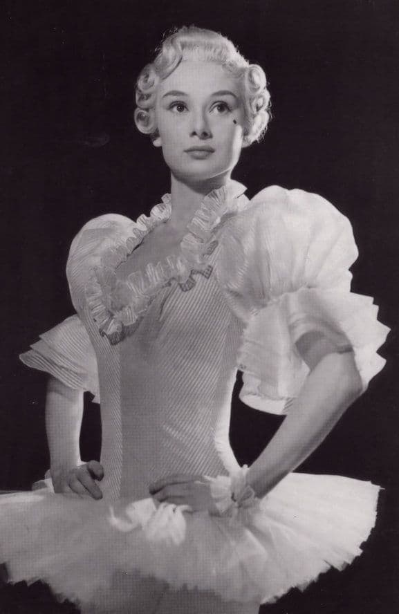 Audrey Hepburn Modelling Ballerina Tutu Dress Photo Postcard