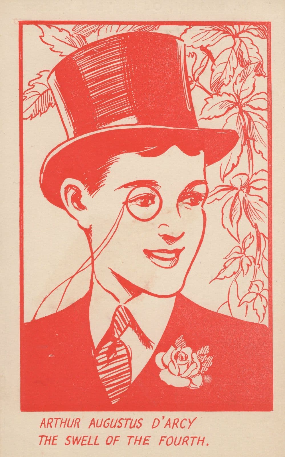 Augustus D'Arcy The Gem Eyeglass Comic Old London Advertising Postcard