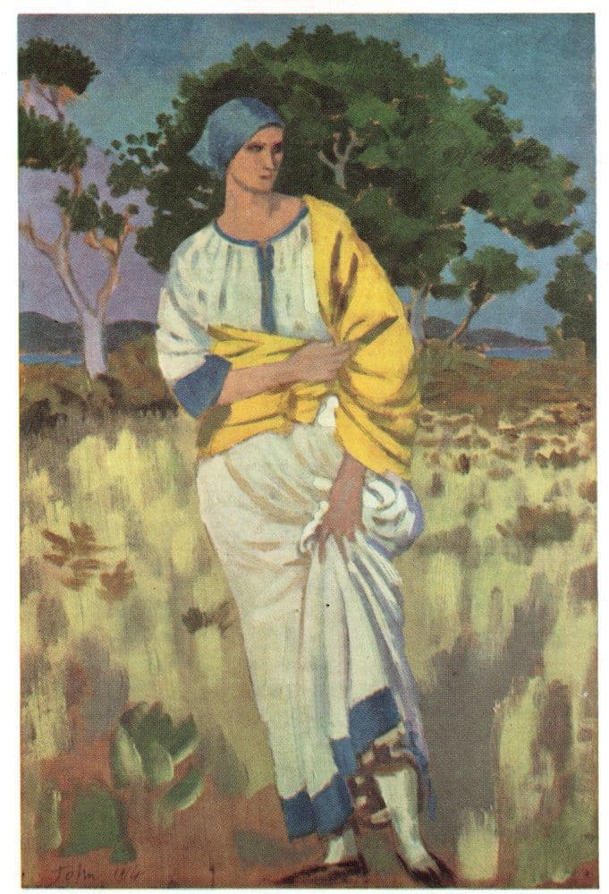 Augustus John The Woman Of Ower Painting Postcard
