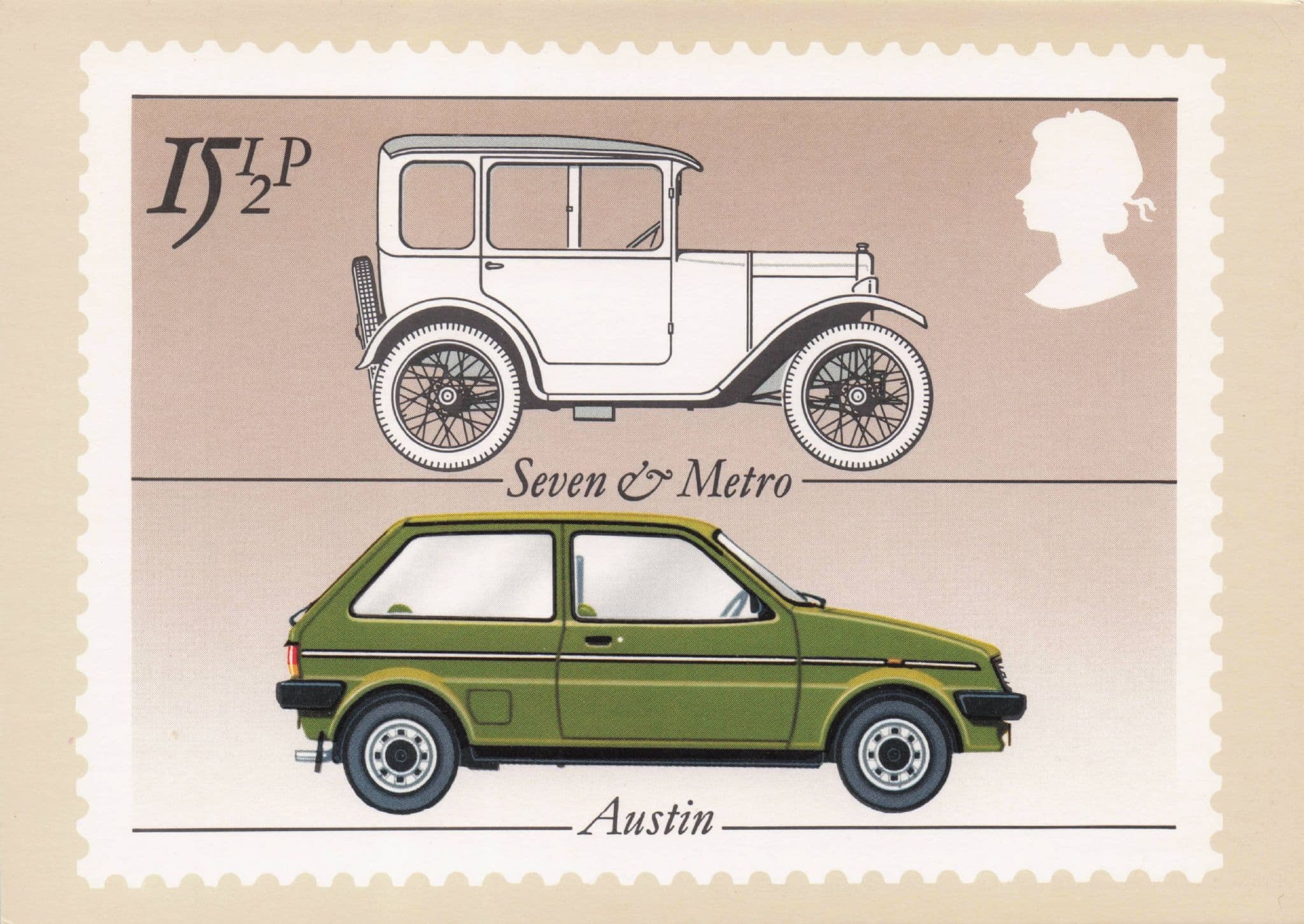 Austin Seven Metro Classic Cars Royal Mail Limited Edn Stamp Postcard