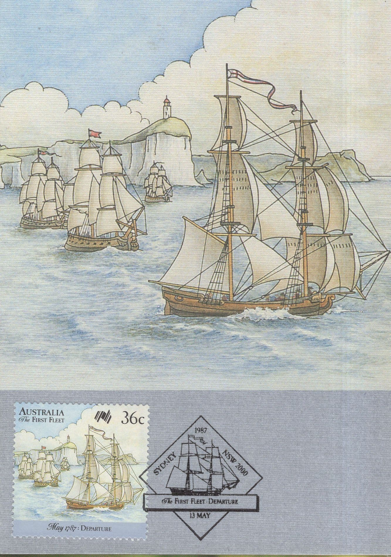 Australia Tall Ship Fleet Departure First Day Cover Postcard