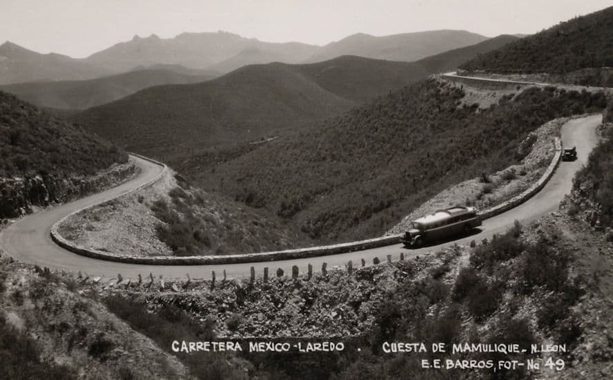 Autobus on Carretera Mexico Laredo Mexico Transport Real Photo Old Postcard