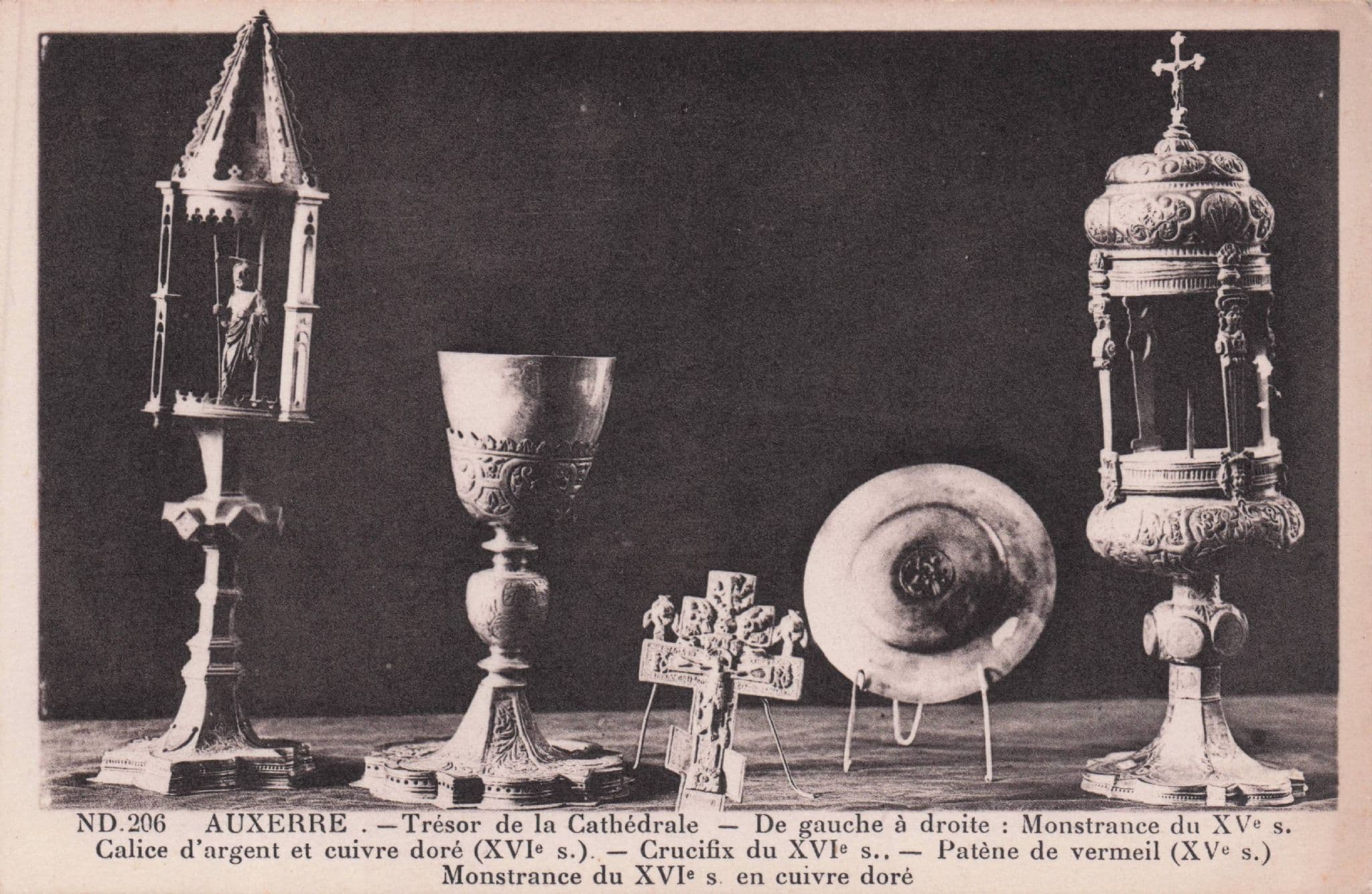 Auxerre Tresor Cathedrale Antique Altar Chalice Icons French Old Postcard