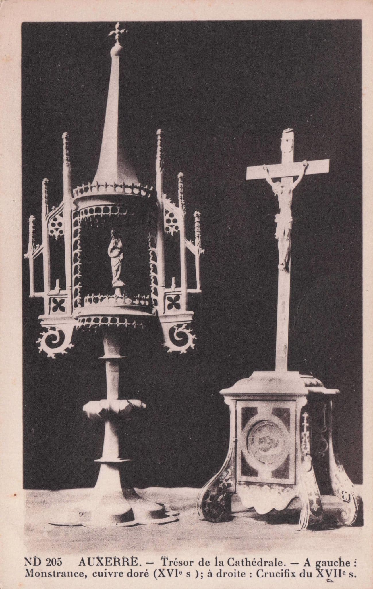 Auxerre Tresor Cathedrale Antique Crucifix Icons French Old Postcard