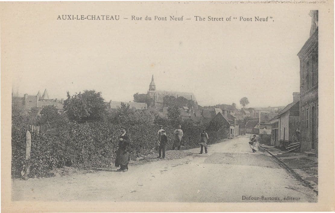 Auxi Le Chateau Rue De Pont Neuf Old French Postcard