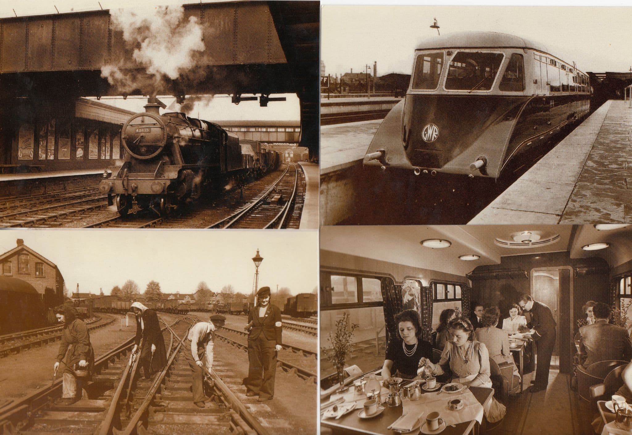 Avon Anglia Train WW2 Women Working On Track Restaurant 4x Postcard s