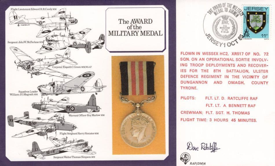 Award Of The Military Medal Lieutenant D Ratcliffe Hand Signed FDC