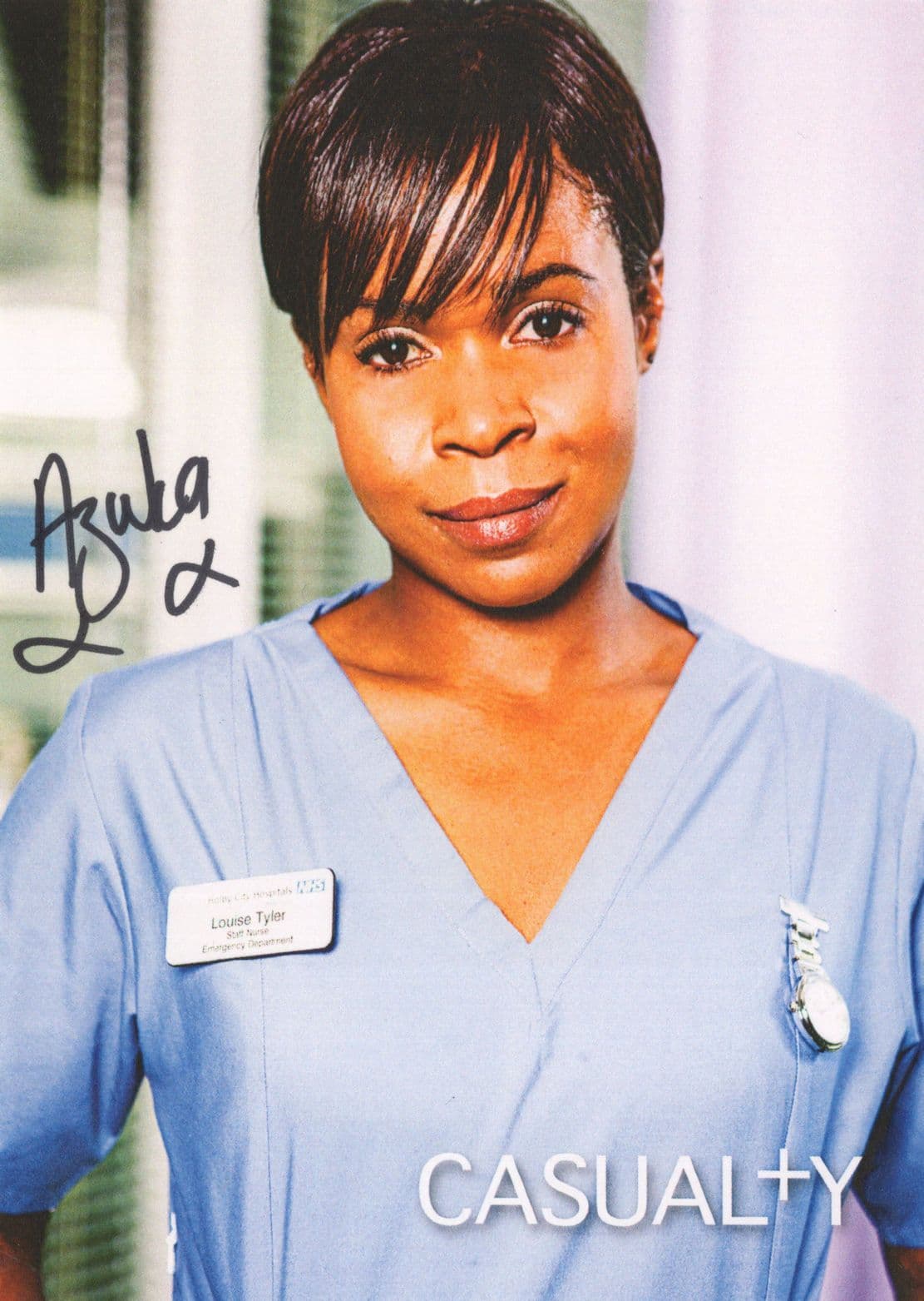 Azuka Oforka as Louise in Casualty RARE Hand Signed Cast Card Photo