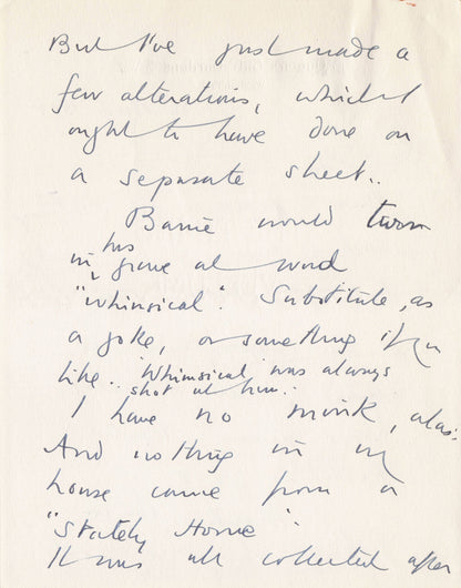 Lady Cynthia Asquith Interview & 4 Page Hand Written & Signed Headed Paper Letter