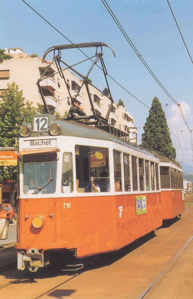 Bachet Geneve Switzerland 716 Bus Tram Transport Postcard