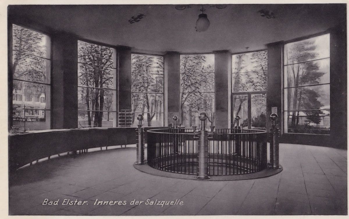 Bad Elster Inneres Der Salzquelle Saxony German Real Photo Vintage Postcard