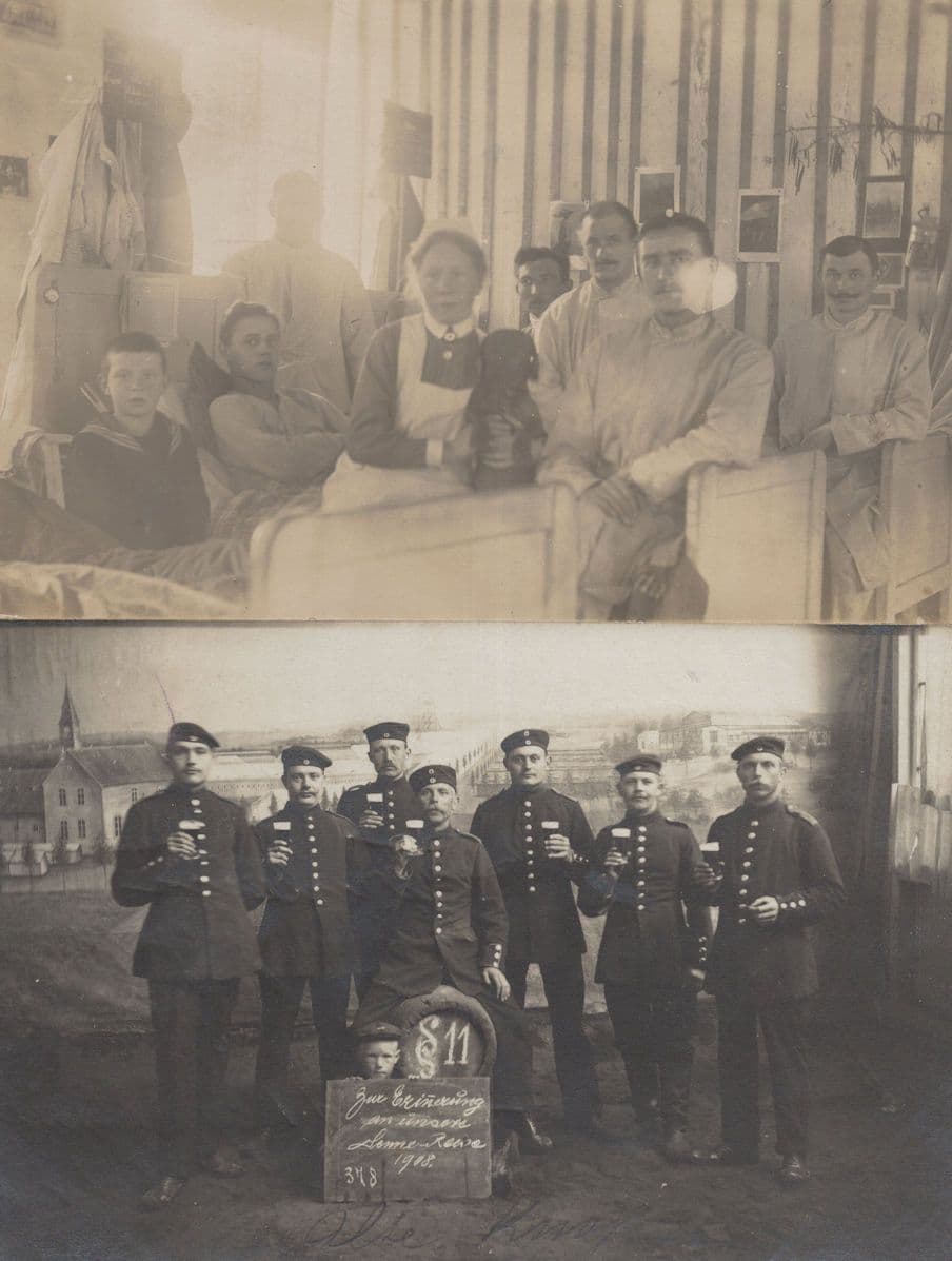 Bad Oeynhausen 2x German Military Hospital Soldier Postcard s