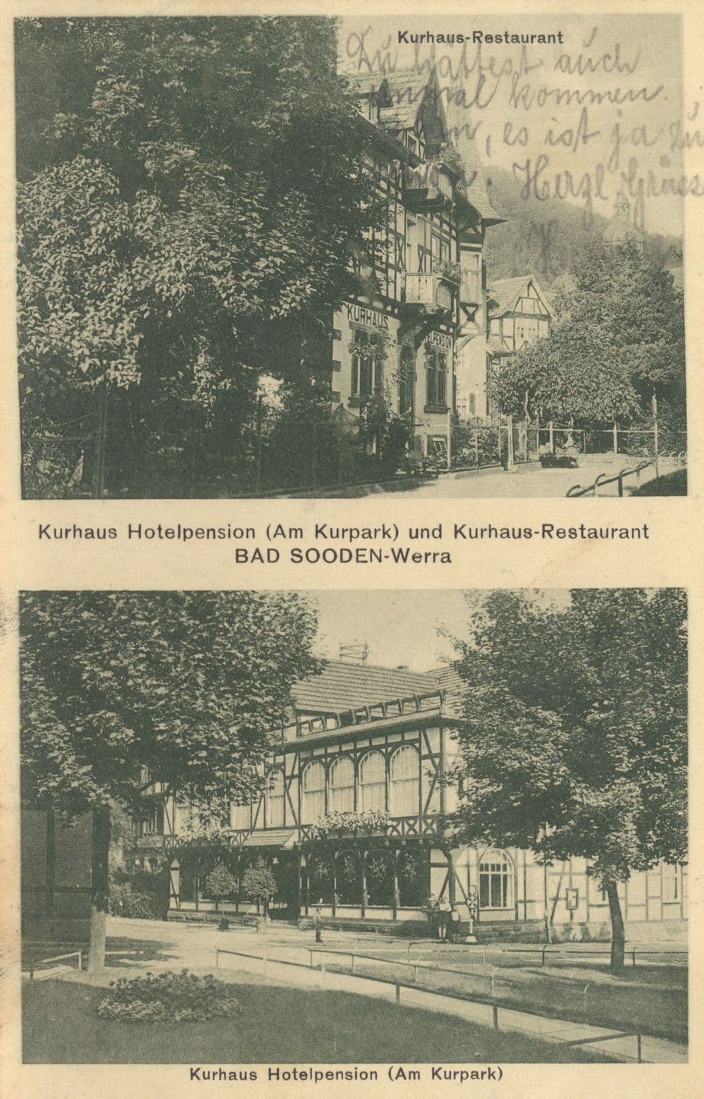 Bad Sooden Werra German Gausthaus Hotelpension Old Rare Postcard