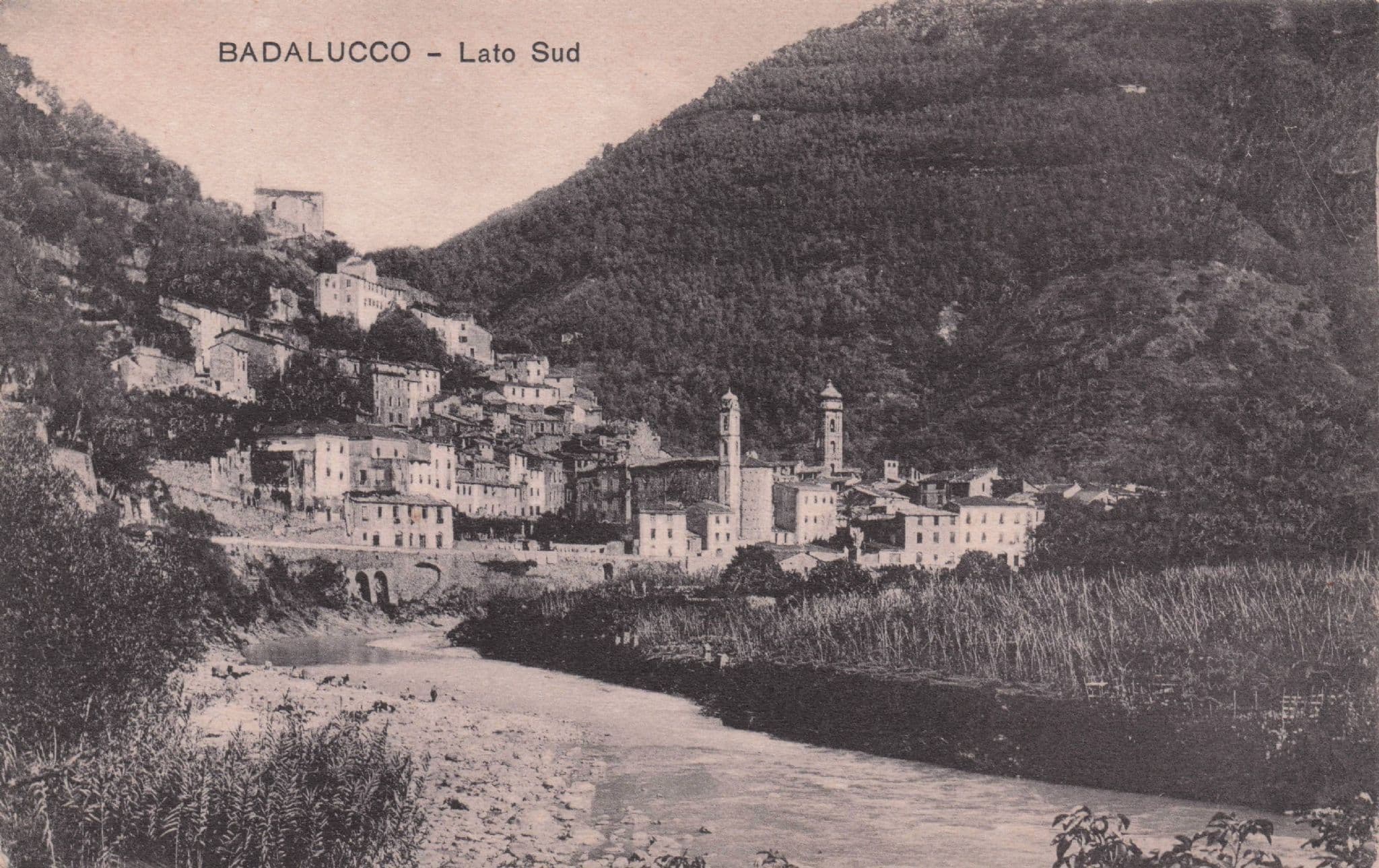 Badalucco Lato Sud Aerial Rare Italy Old Postcard