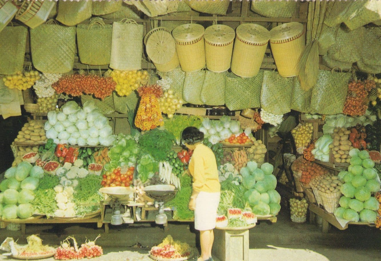 Baguio Fruit Market in Philiippines Rare Postcard