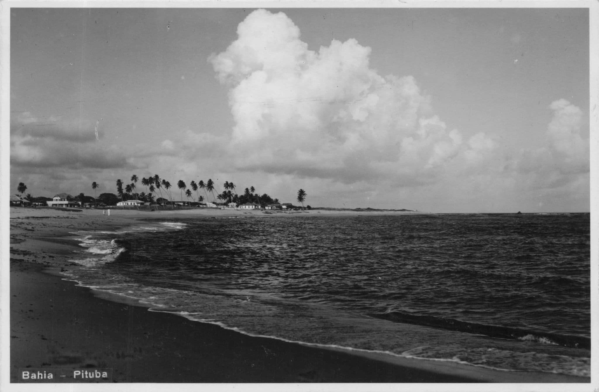 Bahia Pituba  Beach Brazil Old Real Photo Postcard