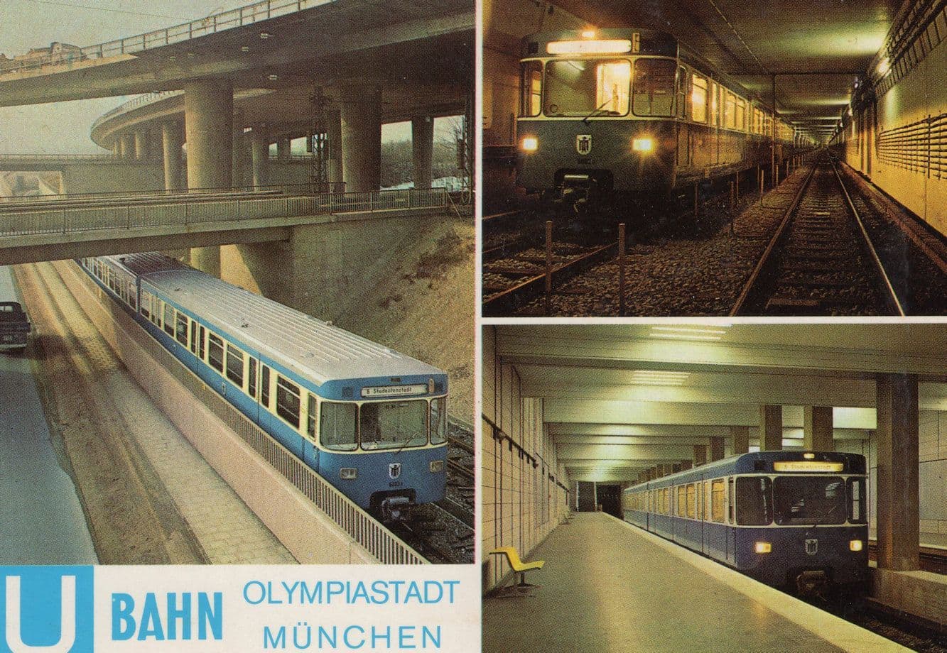 Bahn Olympiastadt Munchen German Transport 1970s Rare Postcard