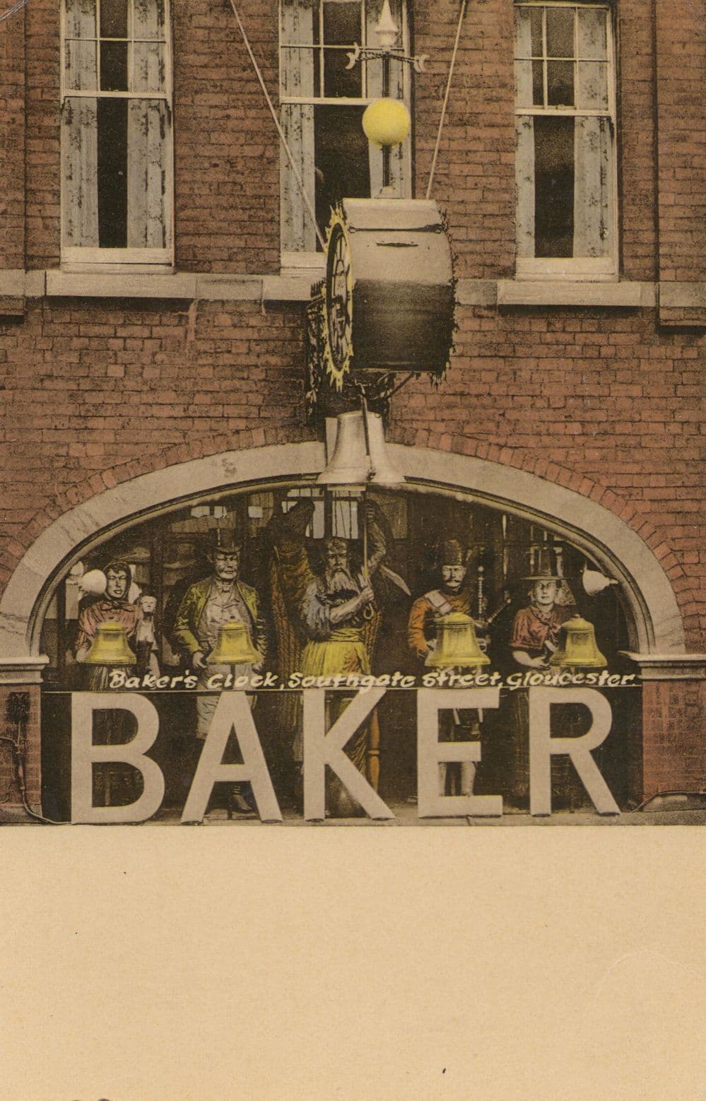 Bakers Clock Gloucester Possibly First Colour Postcard