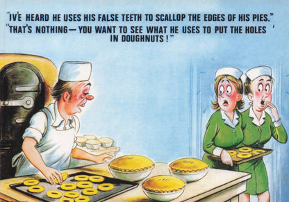 Bakery Chef Making Cooking Doughnuts Pies Bamforth Comic Postcard