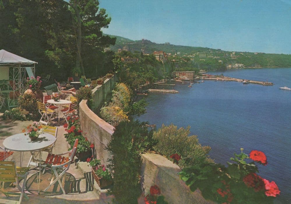 Balcony Of Grand Hotel Ambasciatori Veduta dal Mare Italy Postcard