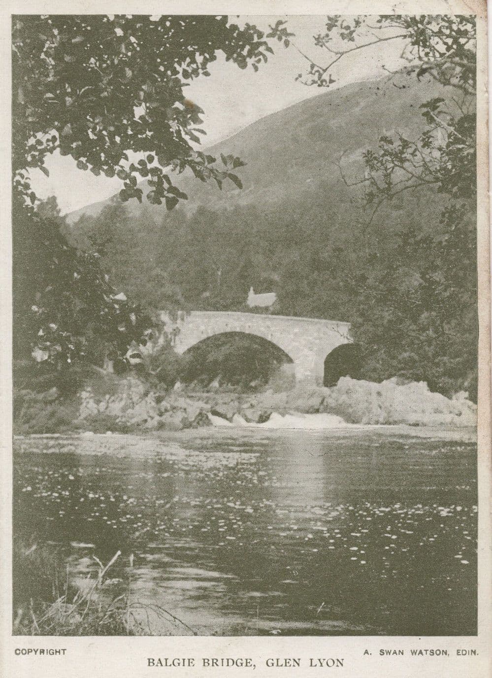 Balgie Bridge Glen Lyon Scottish Old Postcard