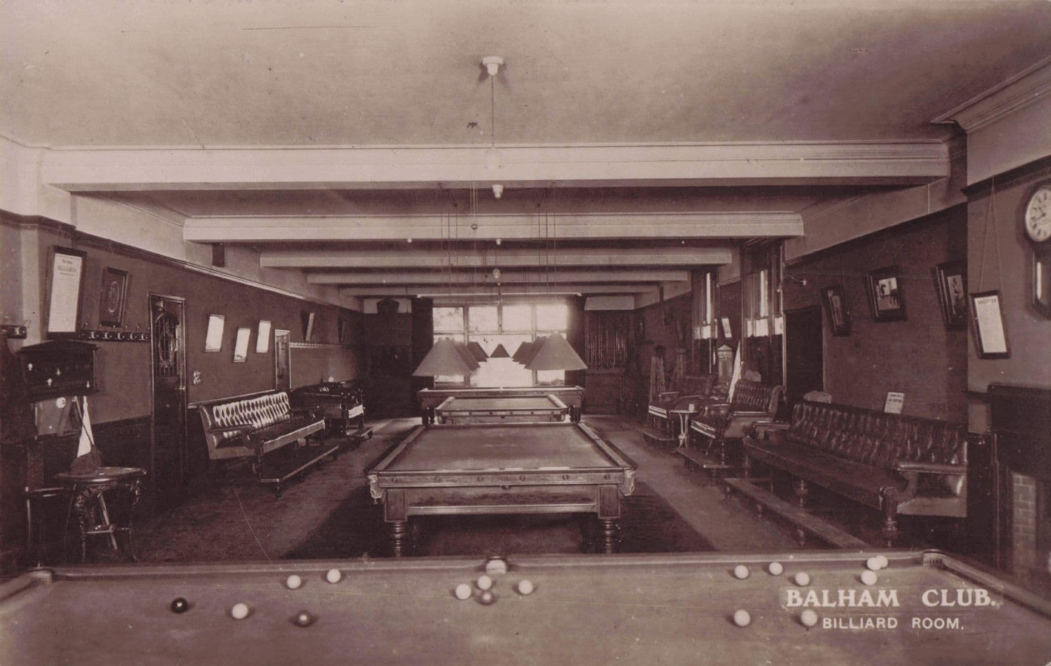 Balham London Billiard Snooker Club Bromide Real Photo Old Postcard