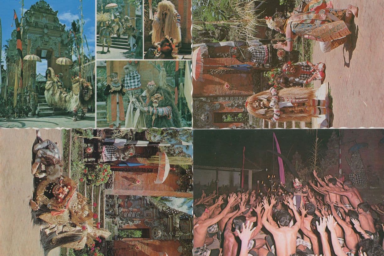 Bali Cerita Tari Ketchap Barong 4x Indonesia Dance Postcard s