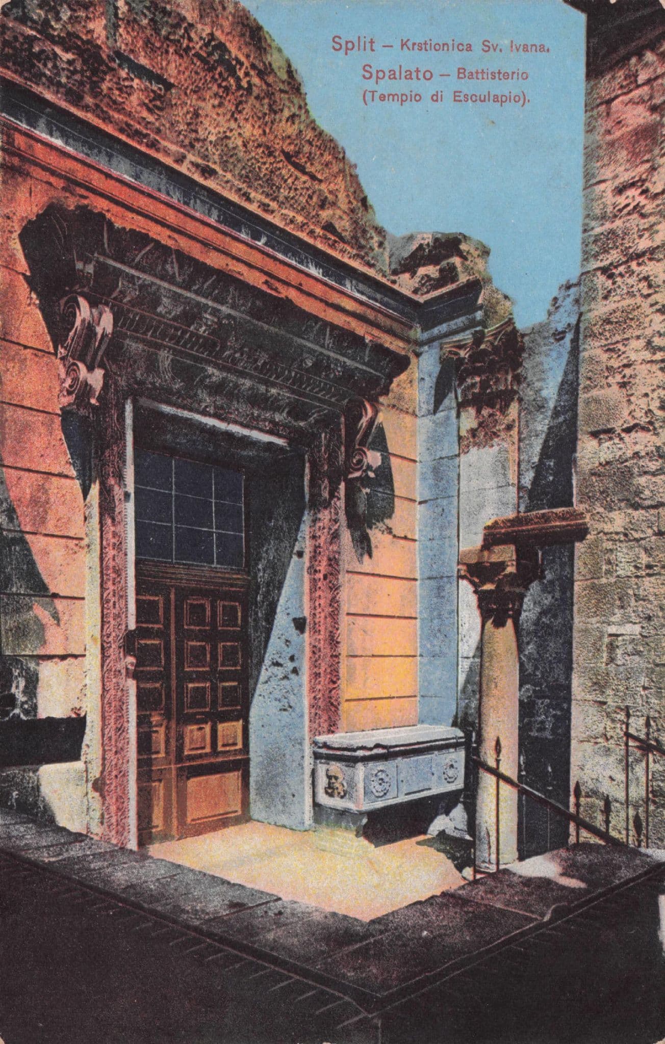 Ballasterio Temple Spalata Croatia Antique Postcard