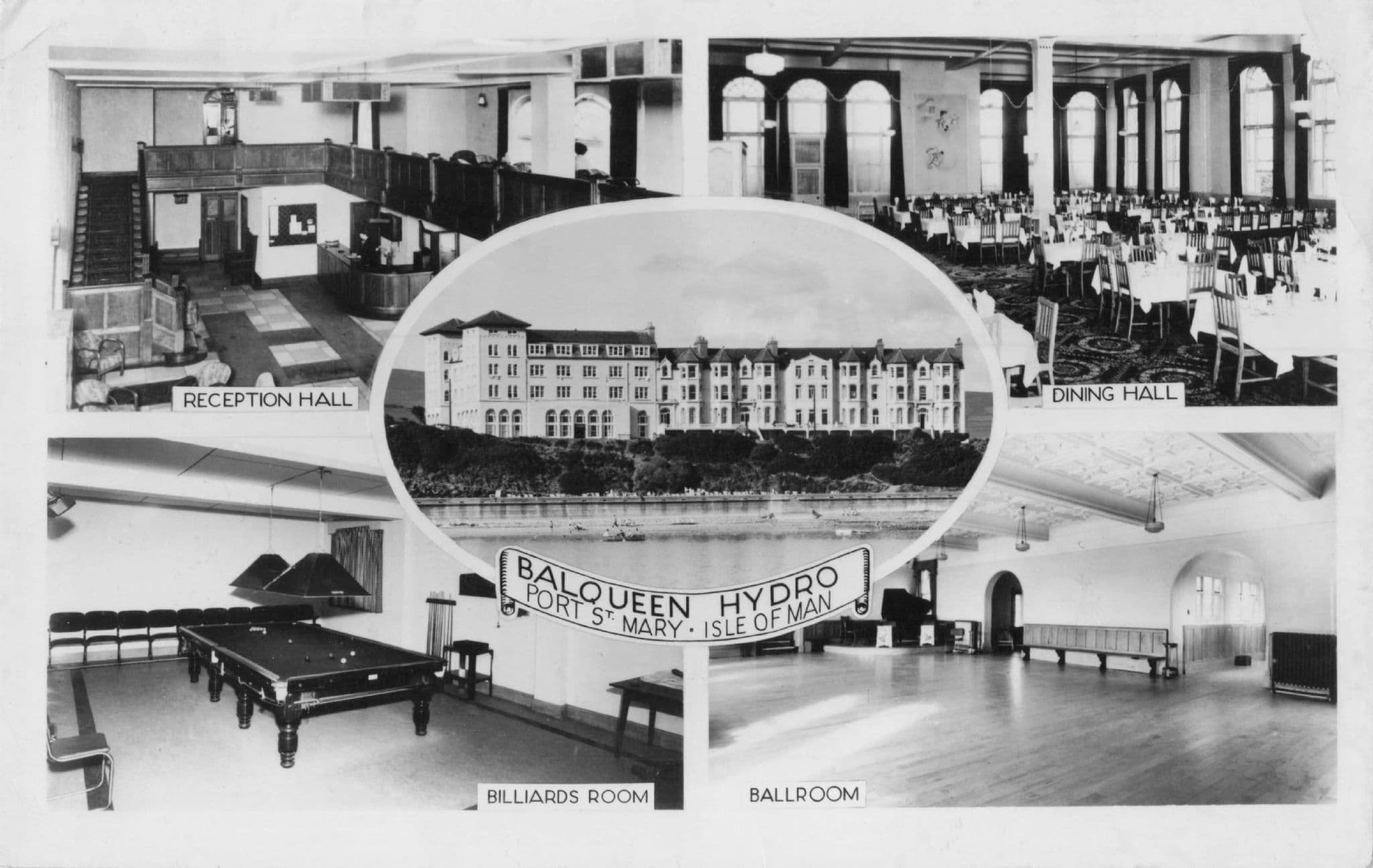 Balqueen Hydro Isle Of Man Snooker Billiard Table Vintage Postcard