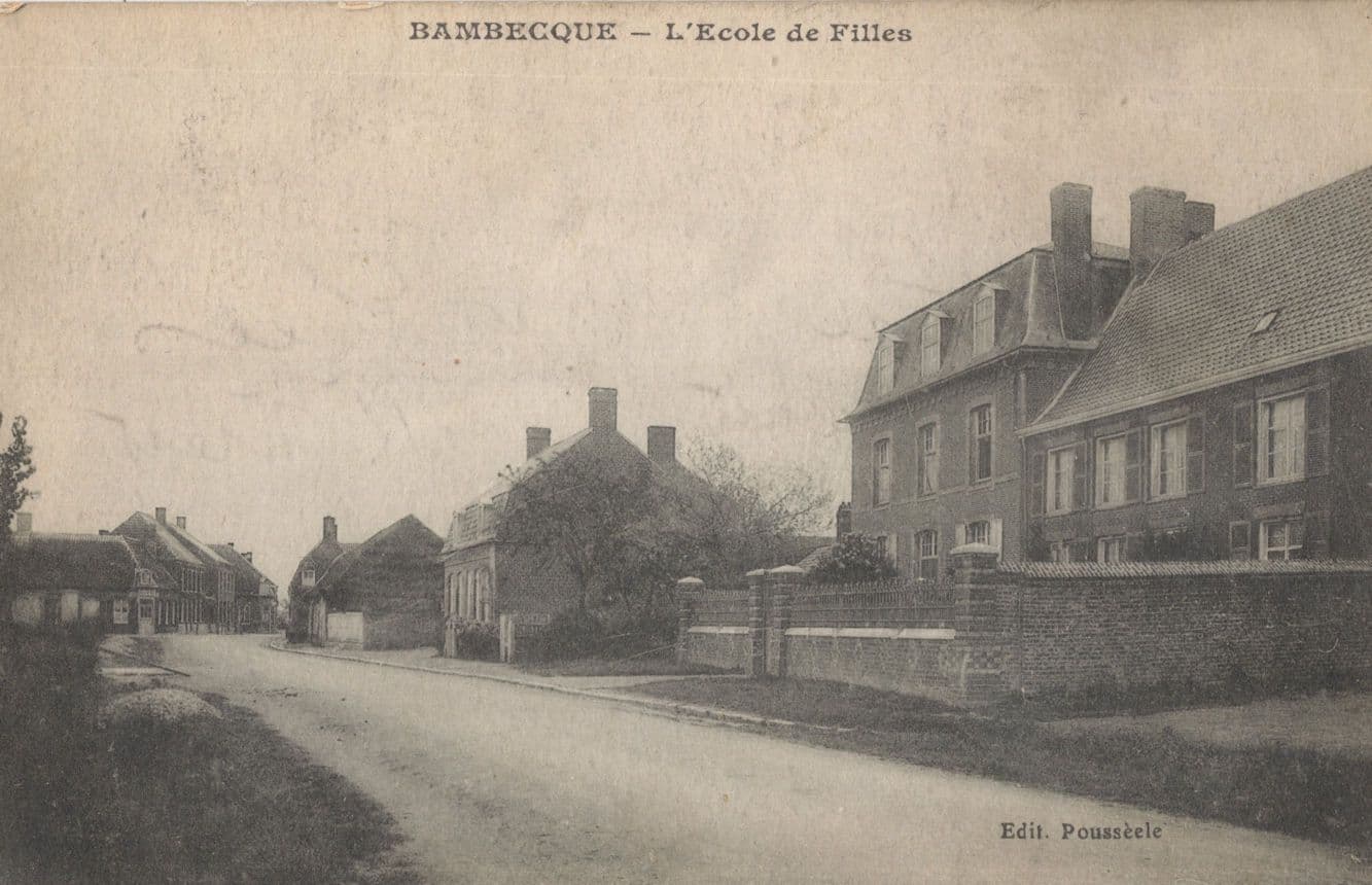 Bambecque L'Ecole De Filles Girls School French Antique Postcard