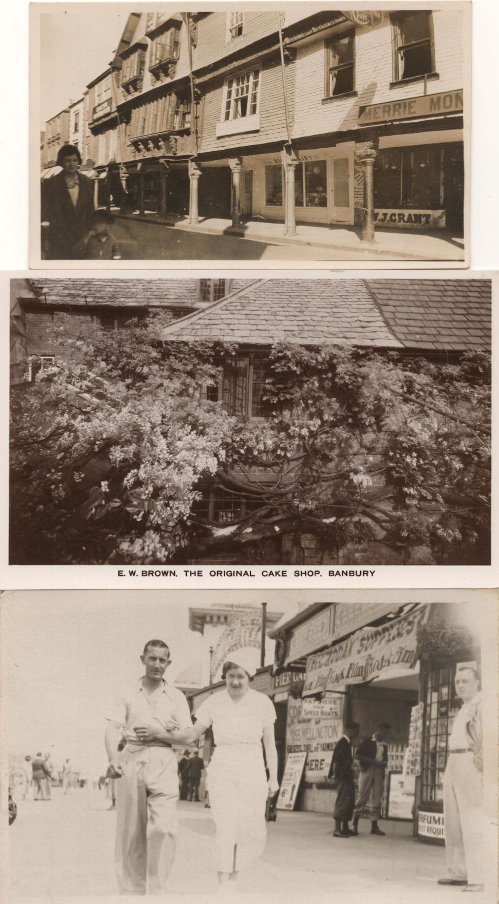 Banbury Cake Store 3x Amazing Old Seaside Shop Kodak RPC Postcard s