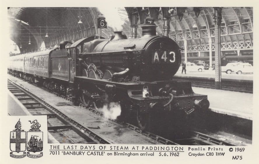 Banbury Castle Train at Birmingham Railway Station Real Photo Postcard