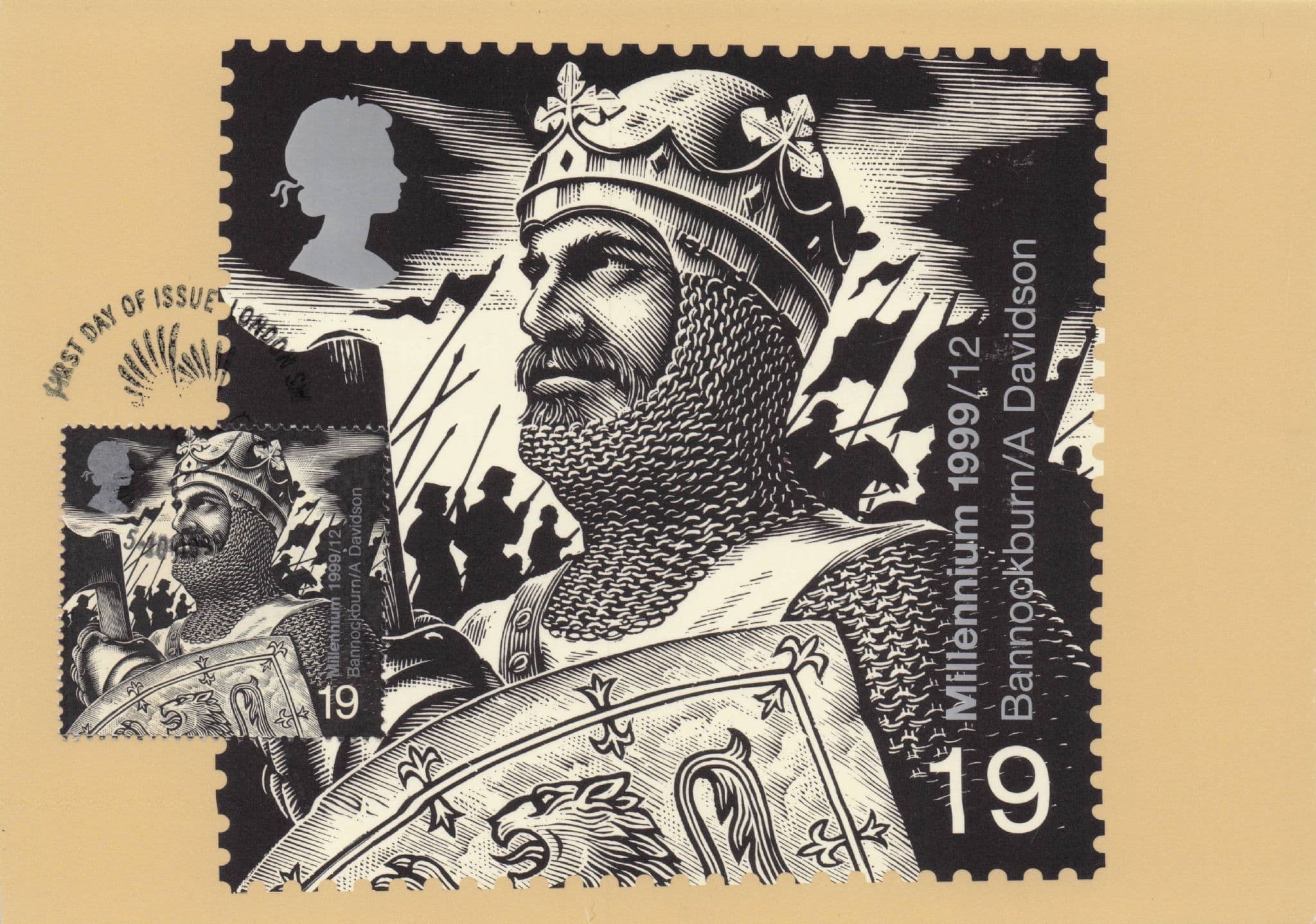 Bannockburn Scotland Medieval Knight FDC Royal Mail Postcard