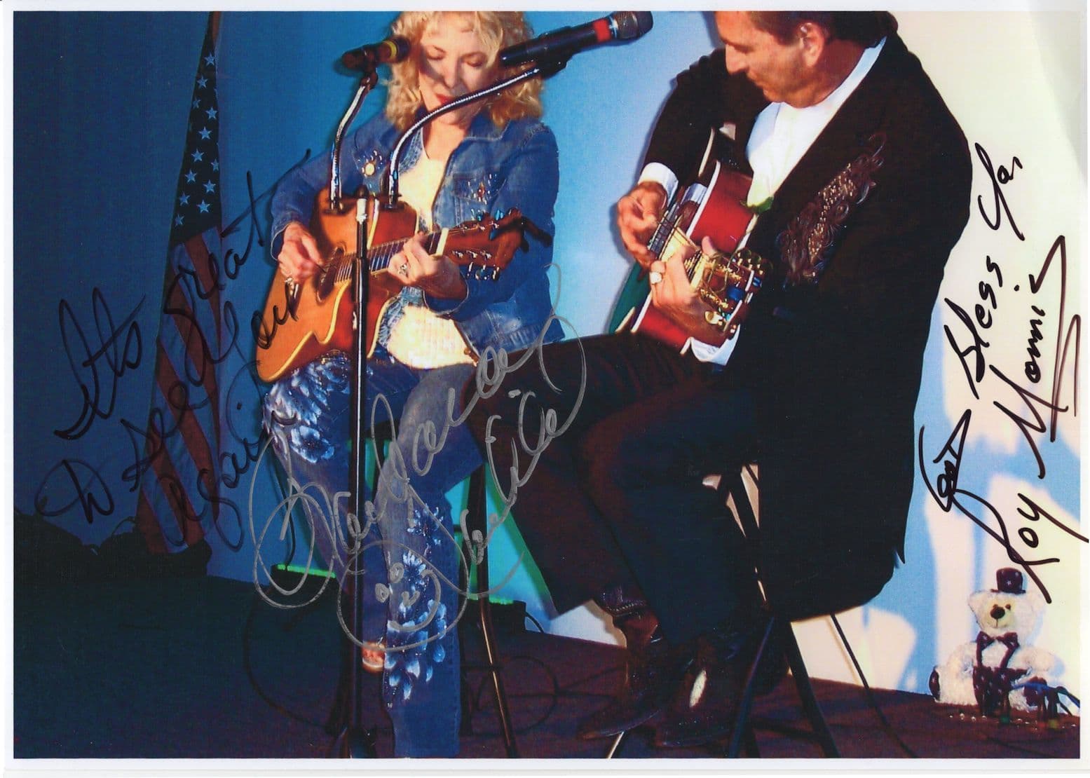 Barbara Fairchild & Roy Morris Giant Country Music Hand Signed Photo
