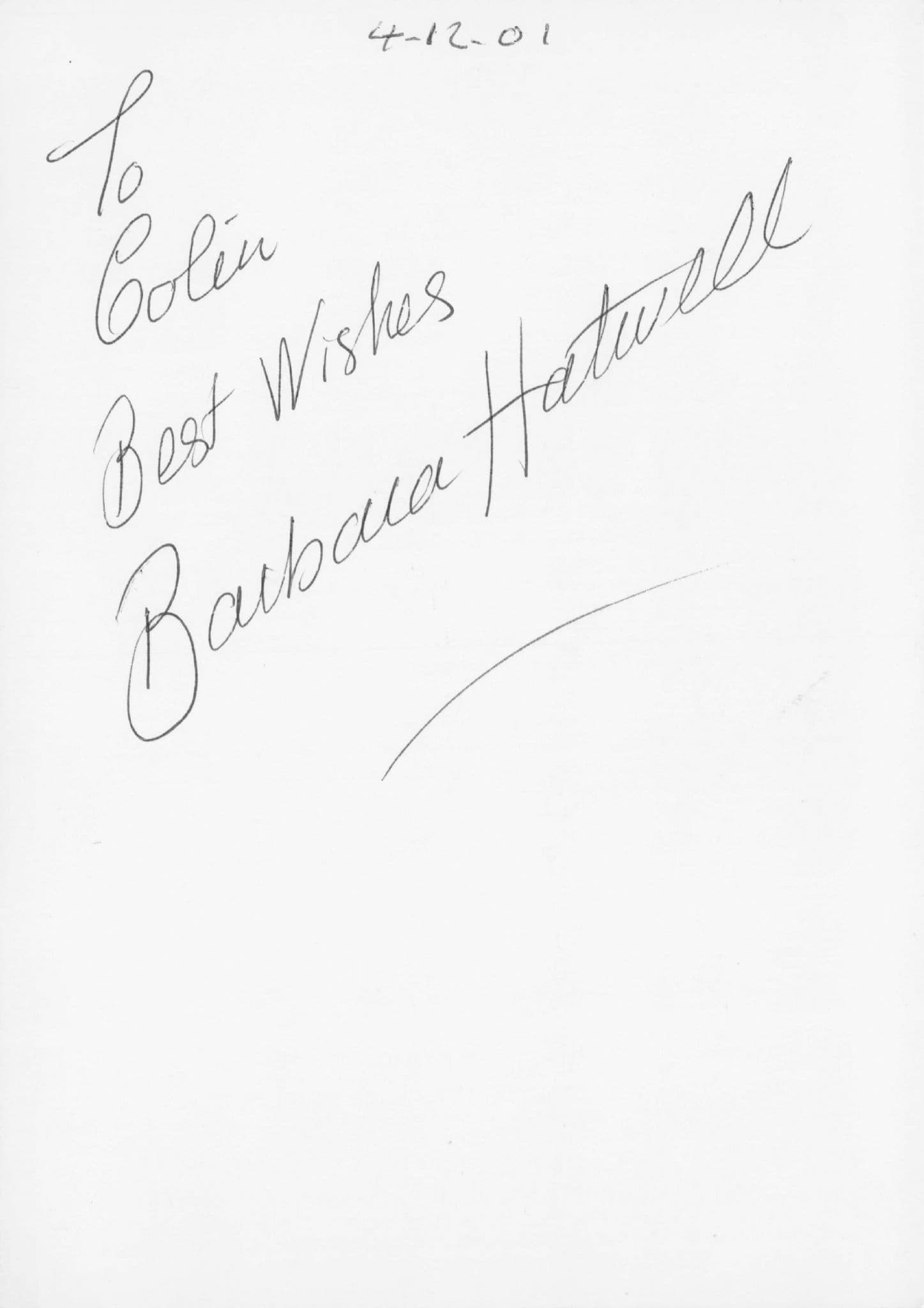 Barbara Hatwell Brookside Reverse Hand Signed Cast Card Photo