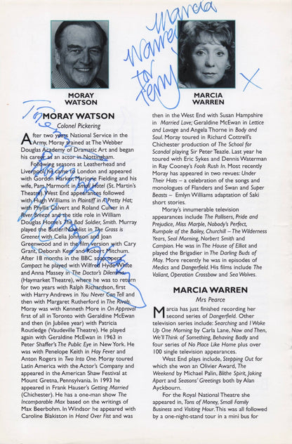 Barbara Murray Marcia Warren Moray Watson Hand Signed Photo Theatre Page