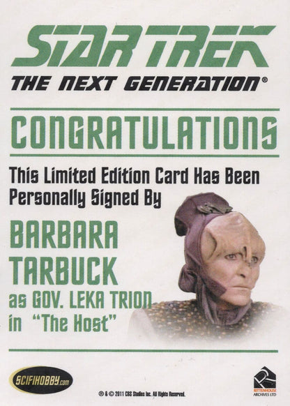 Barbara Tarbuck Star Trek Hand Signed Rare Autograph Card Photo