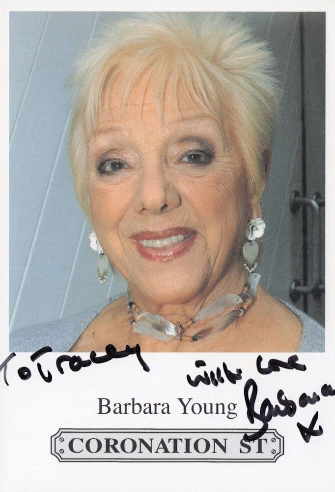 Barbara Young Coronation Street Hand Signed Cast Card Photo