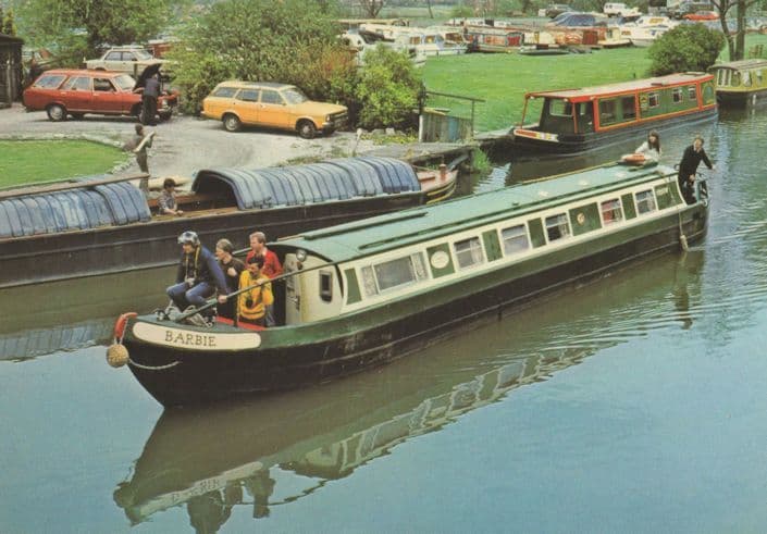 Barbie Ely Canal Cruiser Boat Ship at Marple Cheshire Postcard