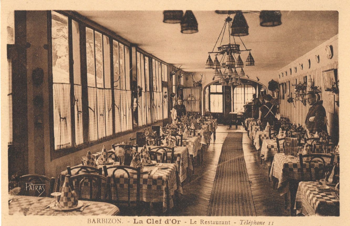 Barbizon La Clef D'Or Restaurant French Old Advertising Postcard