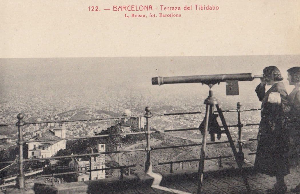 Barcelona Antique Telescope Old Spanish Postcard