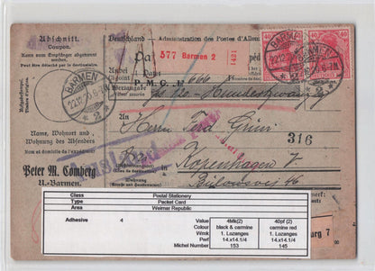 Barmen Bergisches Land Germany 1920 Packet Coupon Antique Postcard