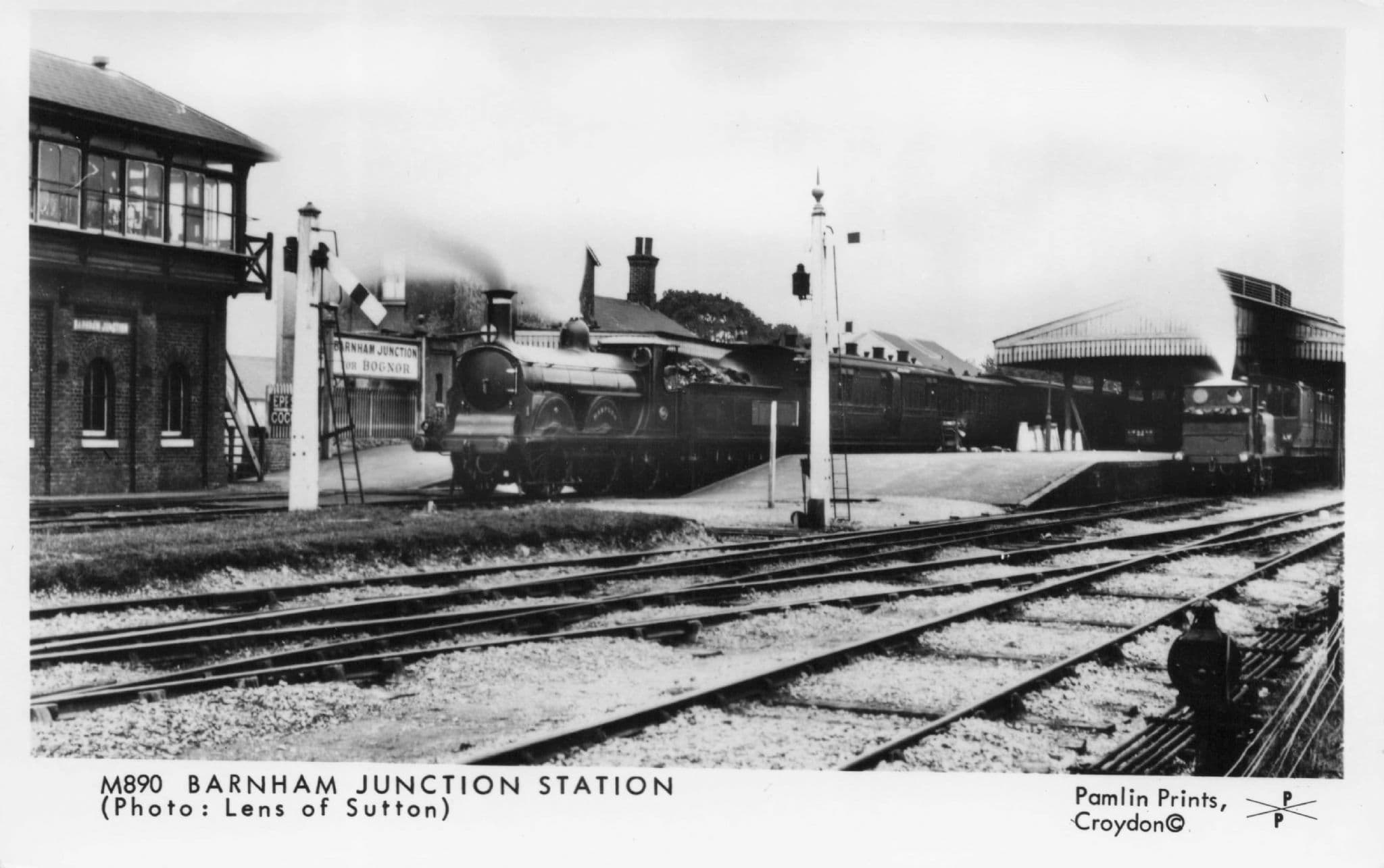 Barnham Junction Train Station Pamlin Prints Railway RPC Postcard