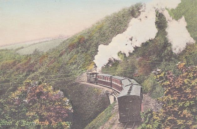 Barnstable Railway Published at Lynton Railway Station Postcard