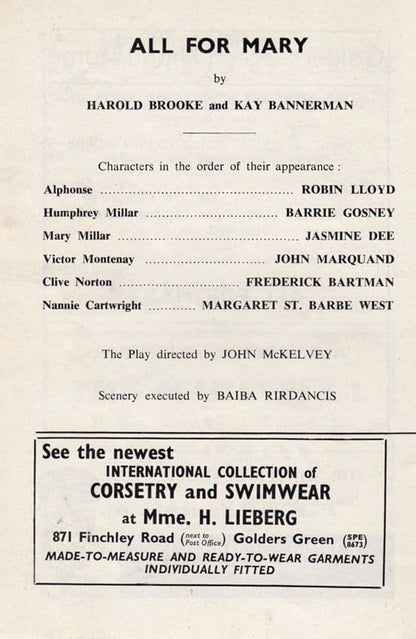 Barrie Gosney Last Of The Summer Wine Golders Green London Theatre Programme