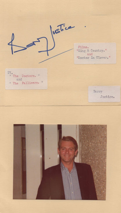 Barry Justice The Pallisers Doctors Hand Signed & Autograph Photo