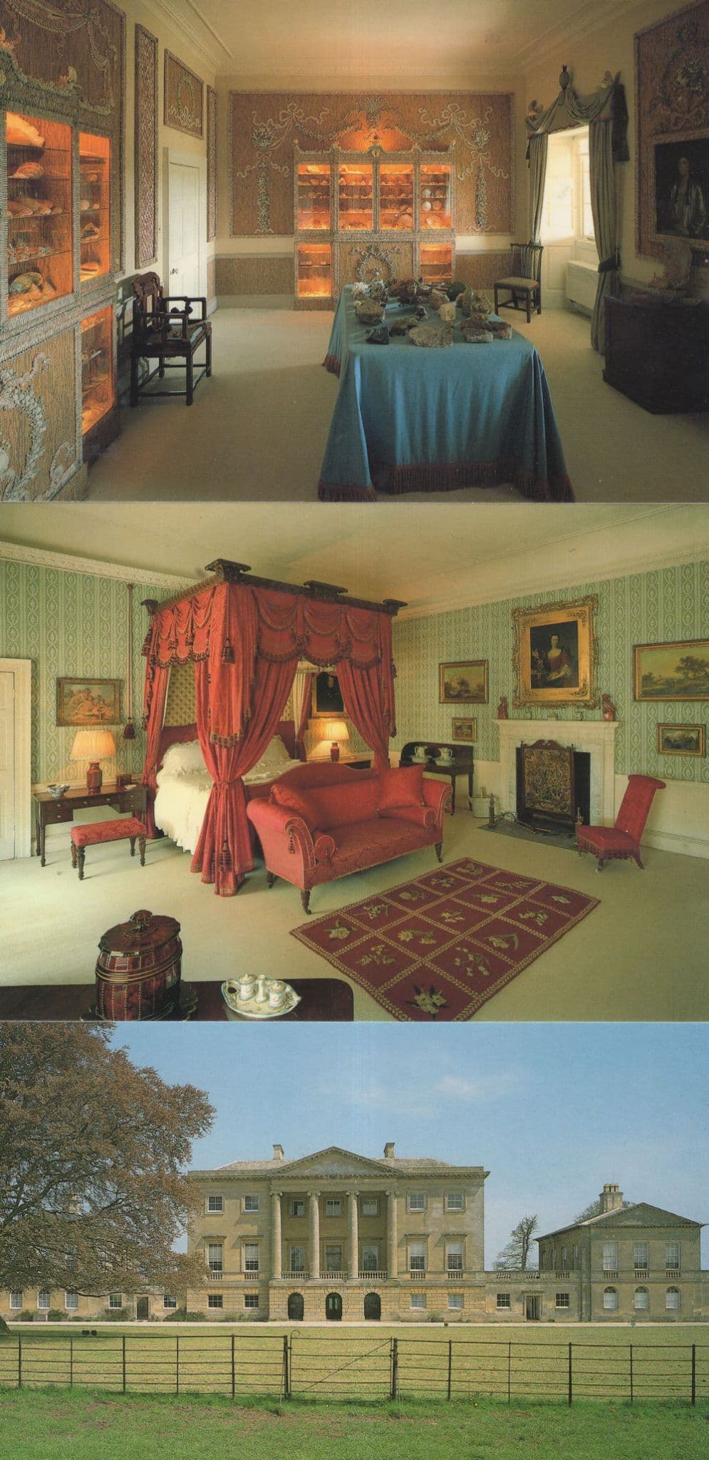 Basildon Park Shell Room Entrance Four Poster Bed Berkshire Postcard s
